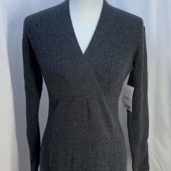 NWT Athleta Chalet Merino Wool sweater dress Sz S Heather Gray ribbed travel - Picture 4 of 13